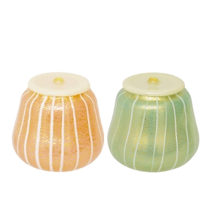 茶道具 茶器（ちゃき） ガラス替茶器 金彩レイユール紋 新倉 晴比古 薄ピンク、薄緑から色をお選びください。