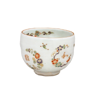 茶道具 抹茶茶碗（まっちゃちゃわん） 色絵 花丸 和敬清寂 （盃付） 茶碗 林 淡幽 歌会始 勅題 御題「和」
