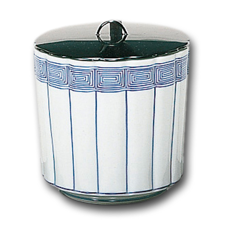 茶道具 水指（水差・みずさし） 水指 染付 桶側輪花 御室窯