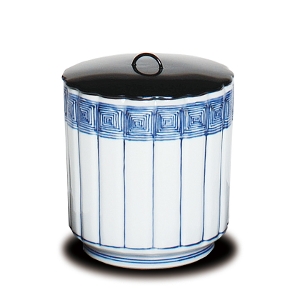 茶道具 水指（水差・みずさし） 水指 染付 桶側 御室窯
