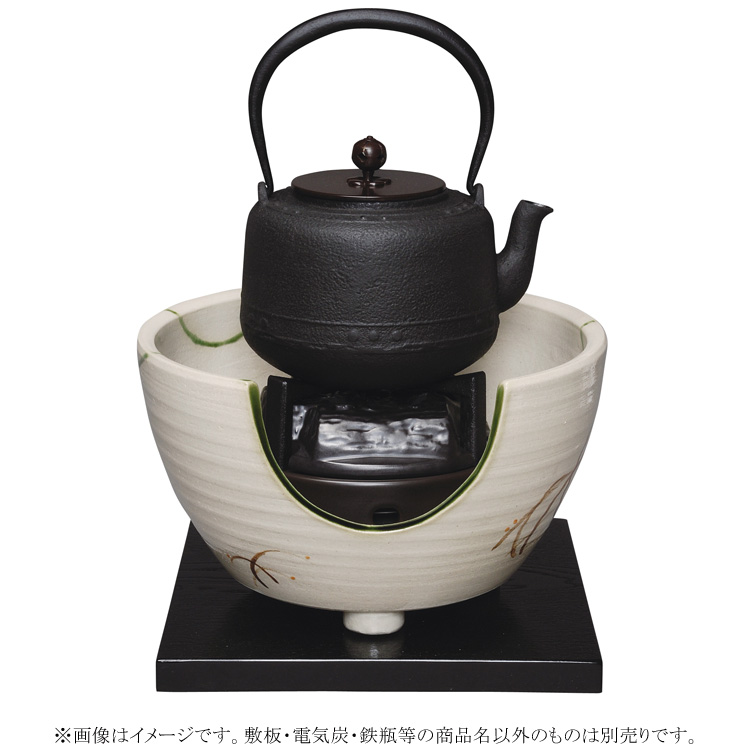 茶道具 風炉（ふろ） 紅鉢 弥七田織部 コード穴付 壱陶 ※画像は 