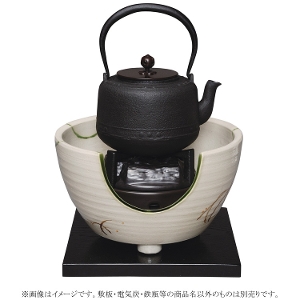 茶道具 風炉（ふろ） 紅鉢 弥七田織部 コード穴付 ●商品名以外のものは別売です。 壱陶 紅鉢