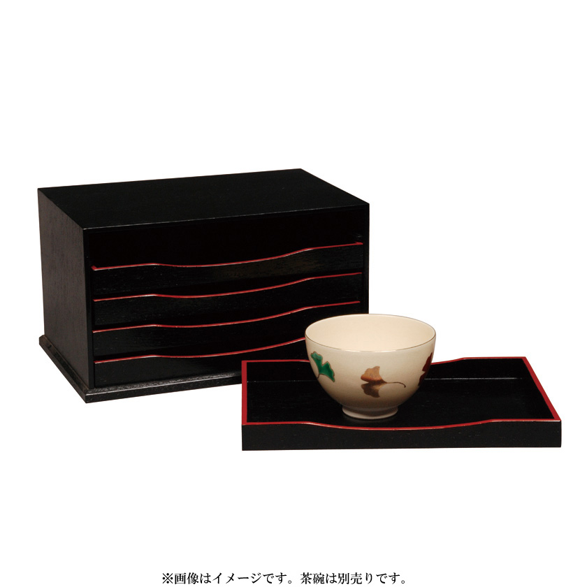 黒長手盆 合成漆器 (45.5 x 31.5 cm) (紙箱) - 茶道具・湯呑・急須