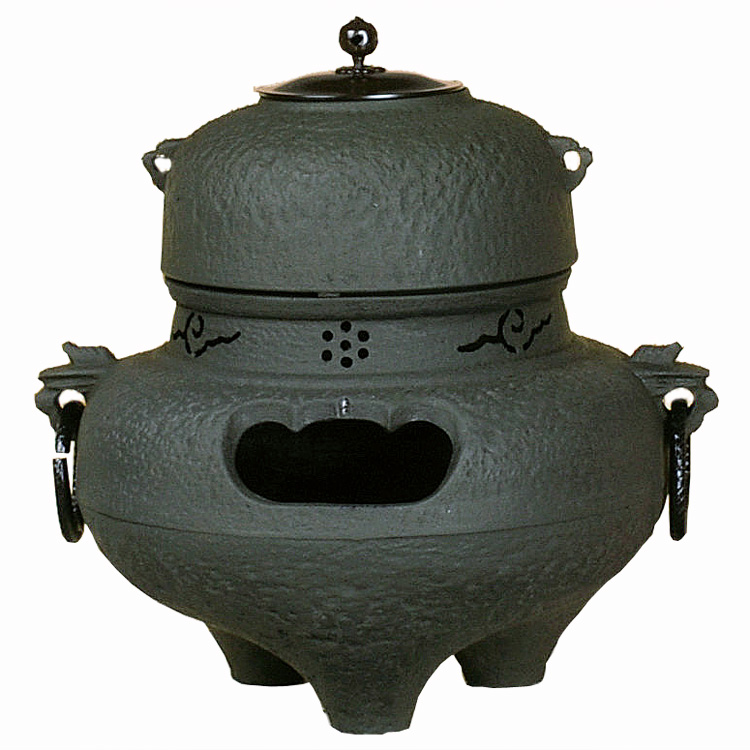 茶道具 風炉（ふろ） 鉄 鬼面風炉