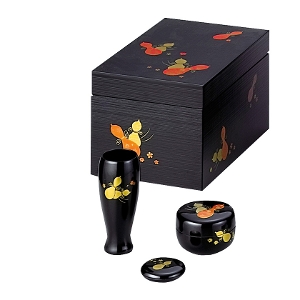 茶箱瓢(黒)（三点セット付）茶箱(茶道具通販楽天)