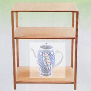 茶道具 煎茶棚 二重棚 木地 ○写真は使用例です。「水注 色絵祥瑞
