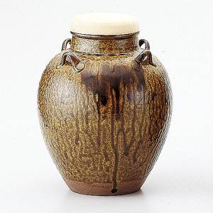 茶道具 飾壺 飾茶壺 丹波伊羅保 市野克作 - 陶芸