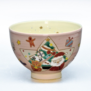 茶道具 抹茶茶碗（まっちゃちゃわん） 茶碗 桃釉 クリスマス 見谷 福峰
