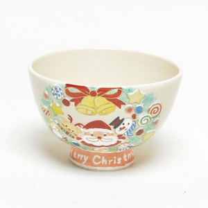 茶道具 抹茶茶碗（まっちゃちゃわん） 茶碗 色絵 クリスマスリース 加藤 永山