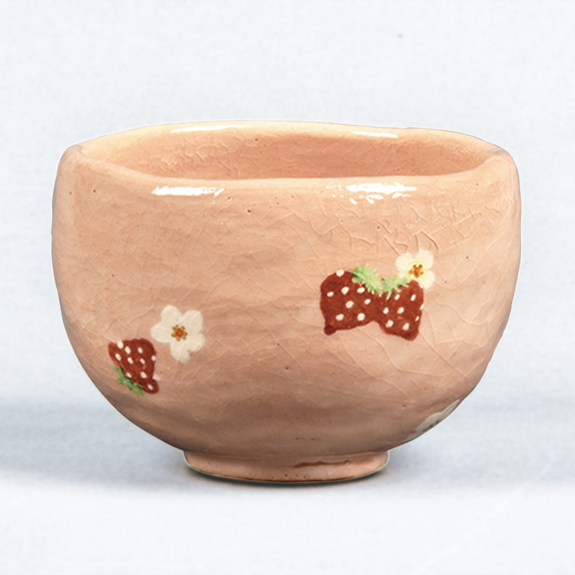 茶道具 抹茶茶碗（まっちゃちゃわん） 茶碗 苺の実 吉村 楽入｜茶道具