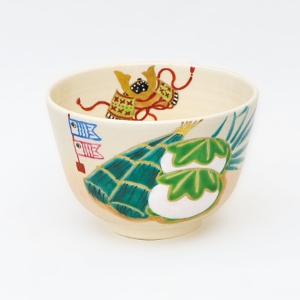 茶道具 抹茶茶碗（まっちゃちゃわん） 茶碗 色絵 柏餅とちまき 加藤 永山