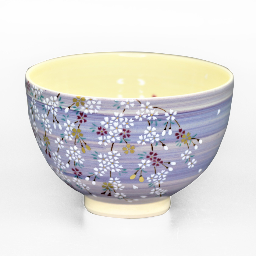 茶道具 抹茶茶碗（まっちゃちゃわん） 茶碗 紫釉 桜 見谷 福峰