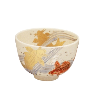 茶道具 抹茶茶碗（まっちゃちゃわん） 色絵 鯉の滝のぼり 茶碗 田中 方円