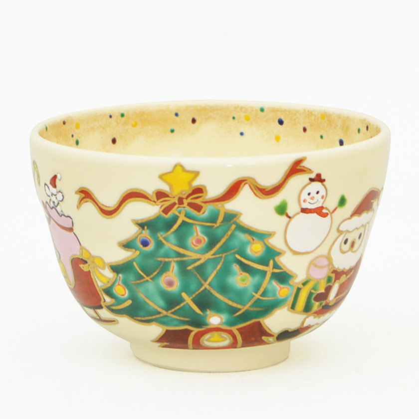 茶道具 抹茶茶碗（まっちゃちゃわん） 茶碗 色絵 クリスマス 今岡 都 
