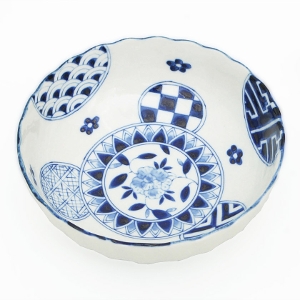 茶道具 菓子器（かしき） 菓子鉢 藍丸紋 三峰窯