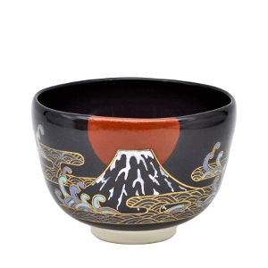 茶道具 抹茶茶碗（まっちゃちゃわん） 茶碗 黒釉 日の出富士 山岡 善高