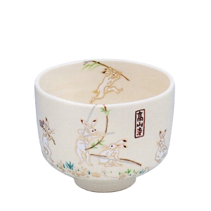 茶道具 抹茶茶碗（まっちゃちゃわん） 色絵 高山寺 兎 茶碗 干支 田中 方円