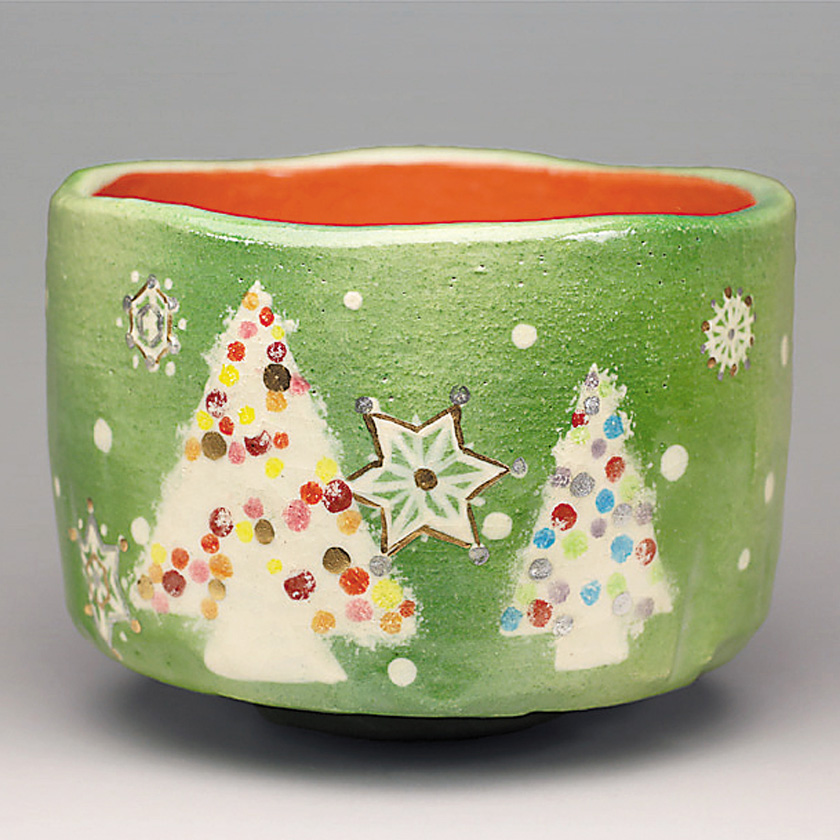 茶道具 抹茶茶碗（まっちゃちゃわん） 雪のクリスマス 茶碗 吉村 楽入